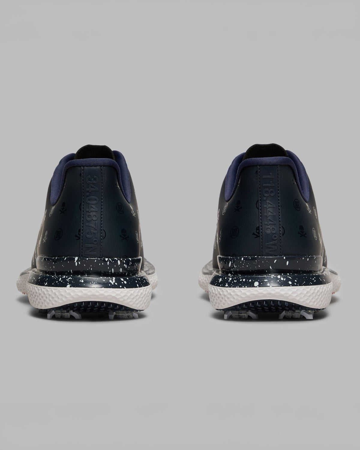 GALLIVAN2R G/LOCK Printed Skull & Tees Speckled Spiked Golf Shoes Twilight