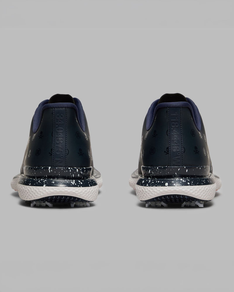 GALLIVAN2R G/LOCK Printed Skull & Tees Speckled Spiked Golf Shoes Twilight
