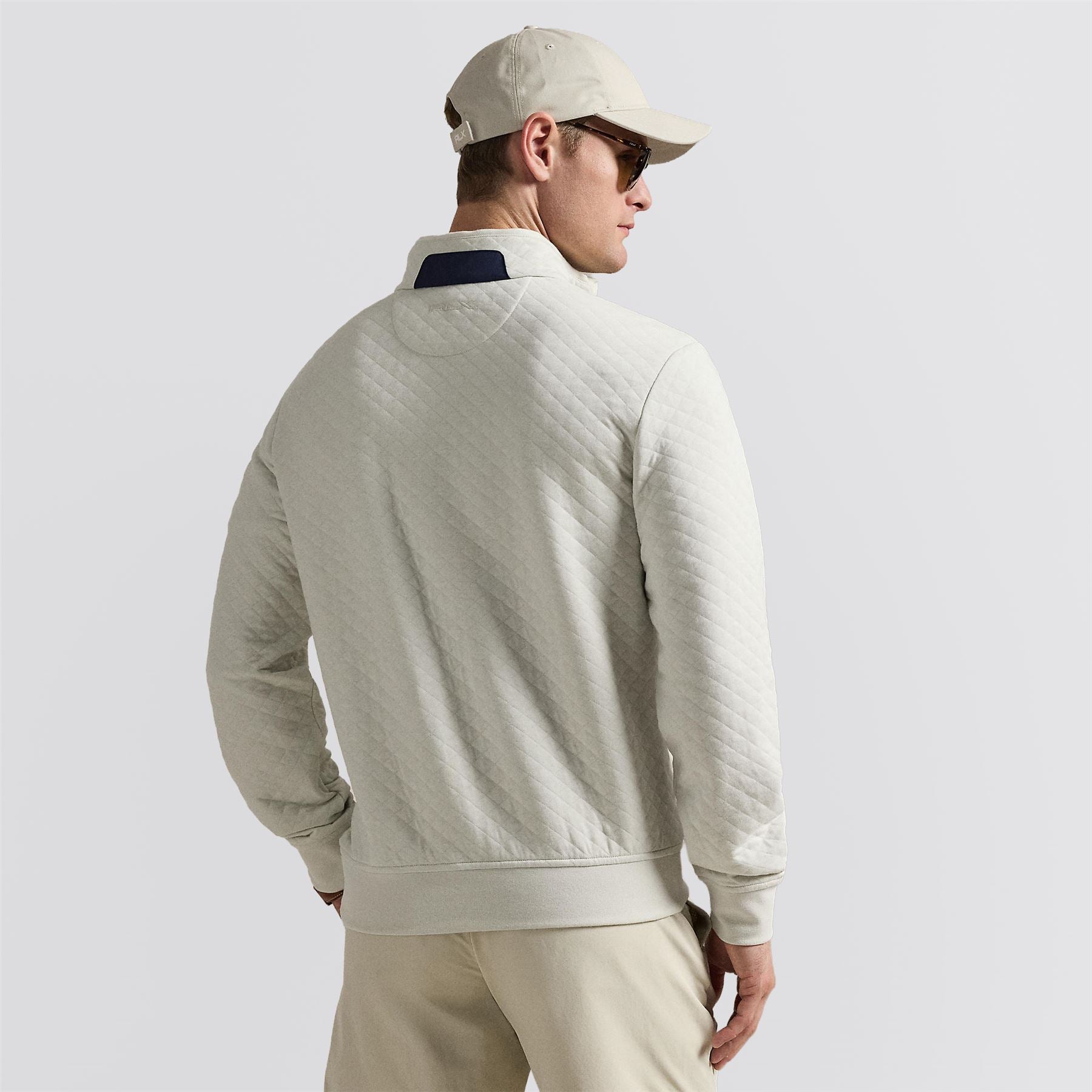 Ralph Lauren RLX Quilted Double Knit Half Zip Pullover Stone
