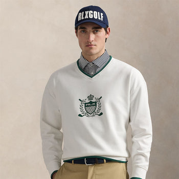Ralph Lauren スウェット Ralph Lauren RLX Crest Logo Sweater Ceramic White/Kelly
