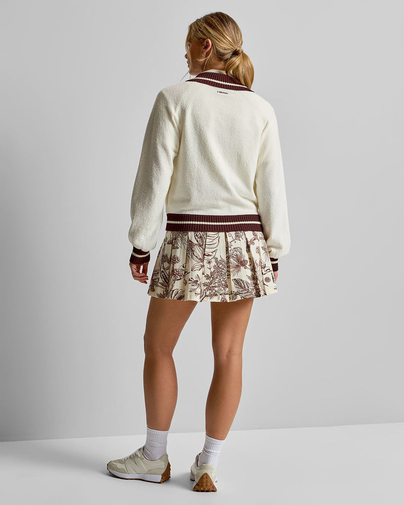 Womens Knit Raglan Jacket Cream