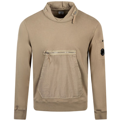 Cotton Fleece Mixed Pocket Sweatshirt Lead Gray - SS23
