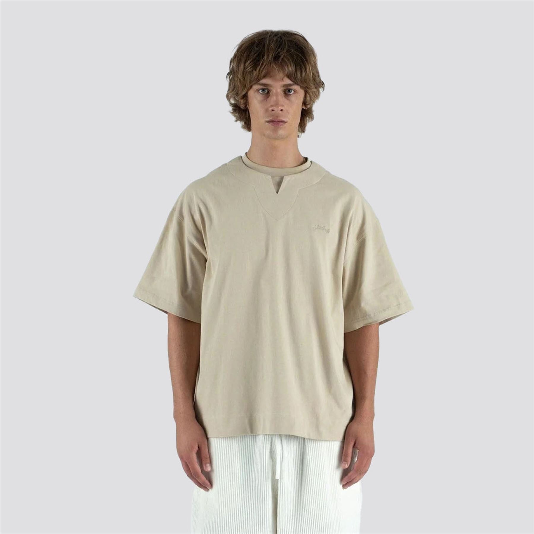 Olvere Double Collar Tee Tan