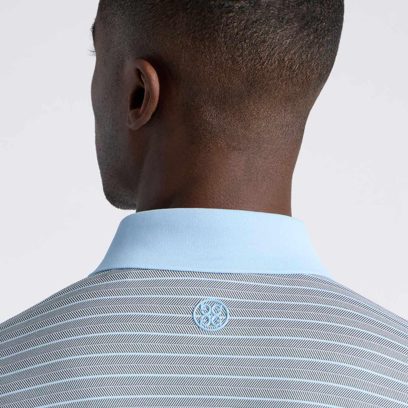 Herringbone Stripe Tech Jersey Polo Pine/Baja