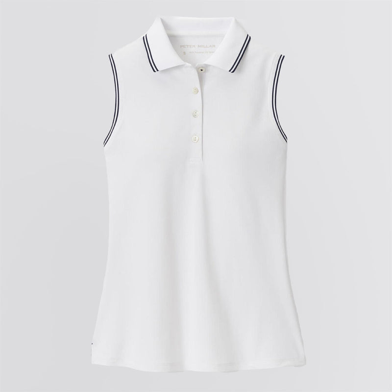 Womens Canterbury Tipped Sport Mesh SL Polo White/Navy