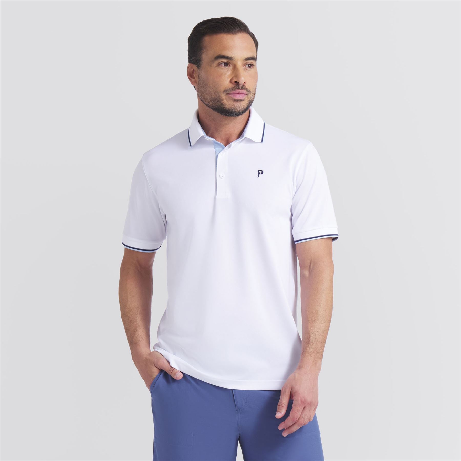 x PTC Tipped Polo White Glow/Haute Tropic