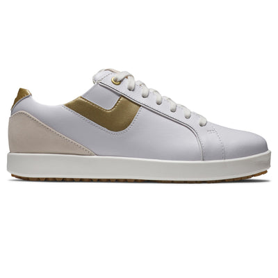 Womens FJ Links Spikeless Golf Shoes White/Tan