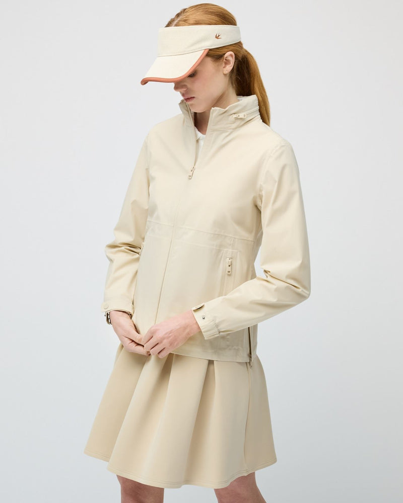 Womens Full Zip Rain Jacket Light Tan