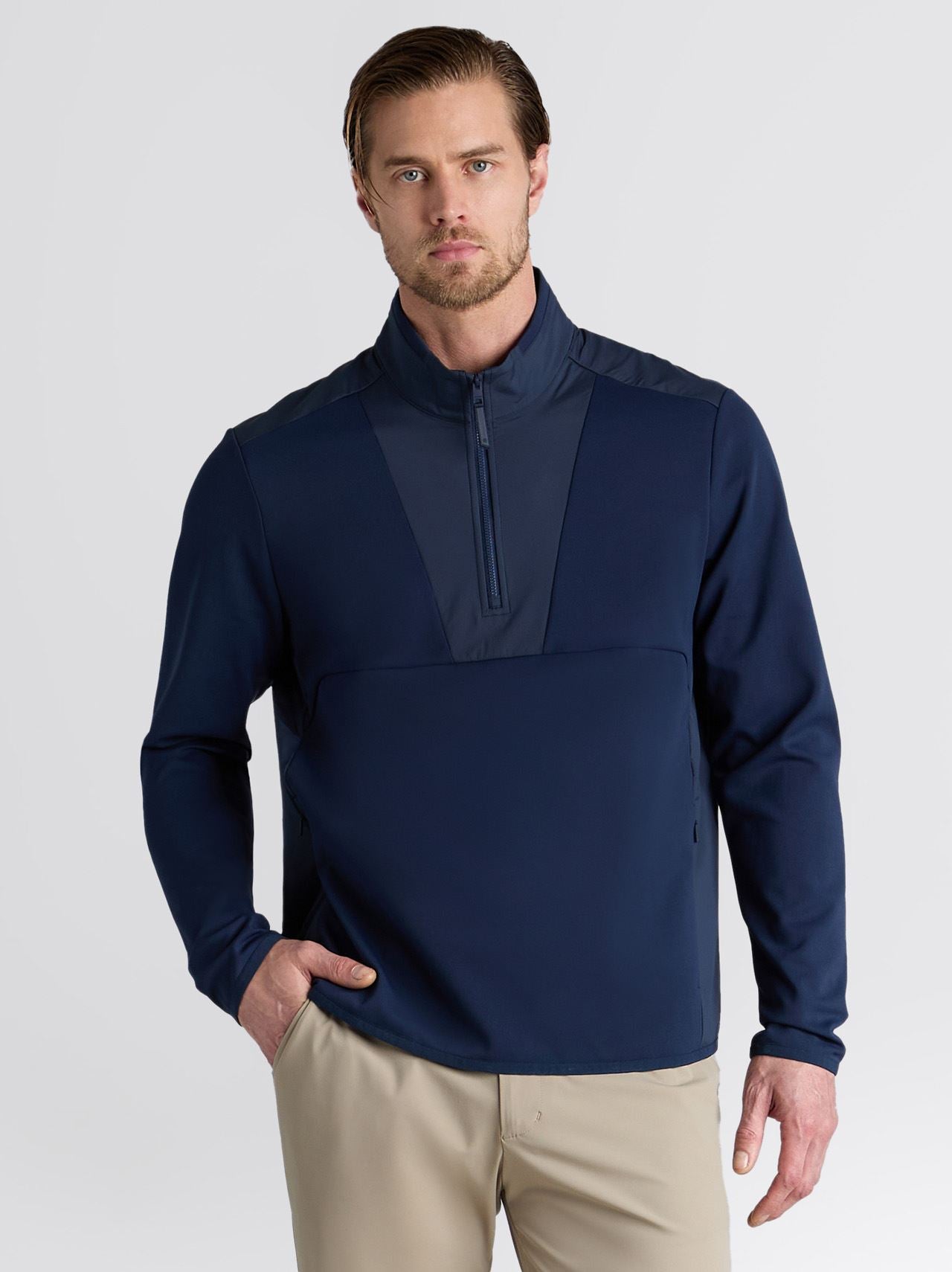 Paneled Hybrid Pullover Twilight