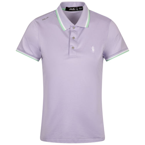 Womens Tailored Fit Pique Polo Shirt Flower Purple/Athens Green/Ceramic White - SS24