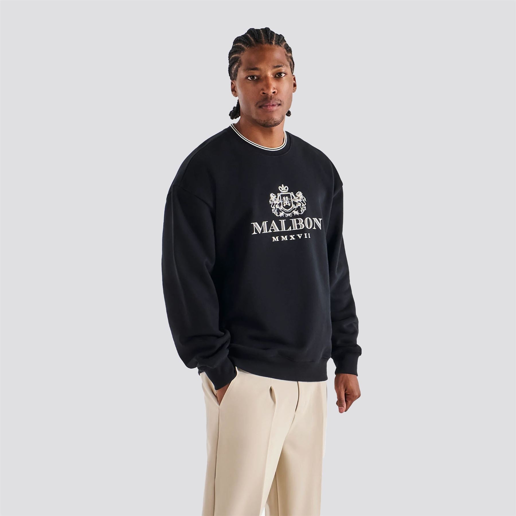 Malbon Monarch Crewneck Sweater Black | TRENDYGOLF USA