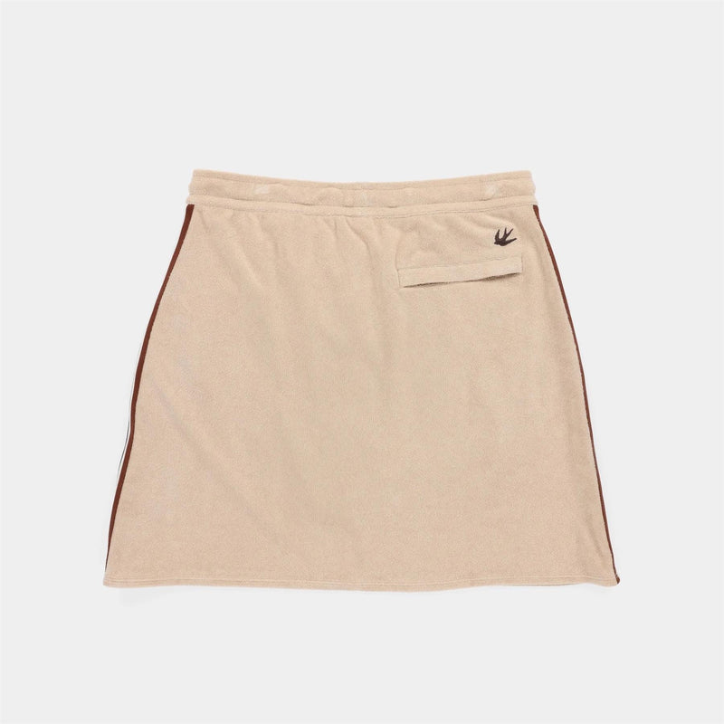 Womens Terry Ribbon Skirt Tan/Coffee