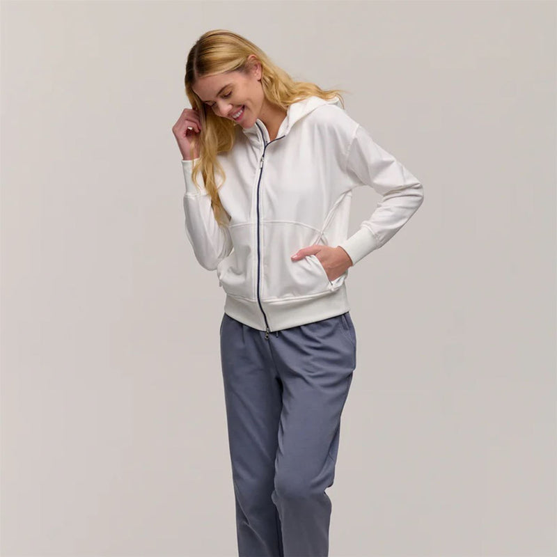 Womens Zoe Full Zip Hoodie White