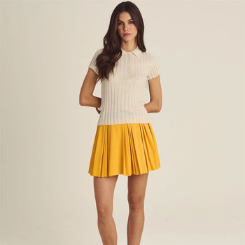【MALBON】Flared Pleats Skirt ■WOMAN /追跡付 Malbon Golf Joelle Pleated Skirt Gold | TRENDYGOLF USA