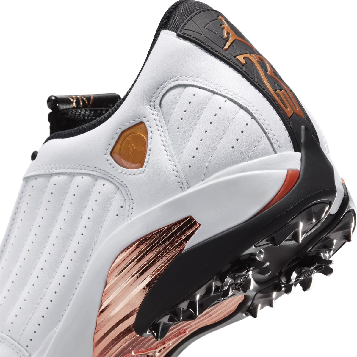 Air Jordan 14 Golf Shoes White/Metallic Copper/Black