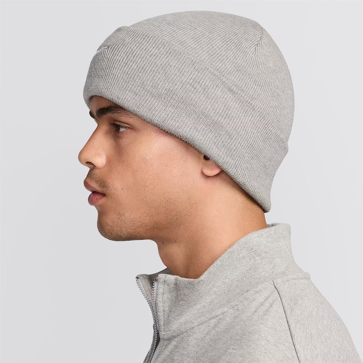 Peak Swoosh Beanie Dark Gray Heather/White
