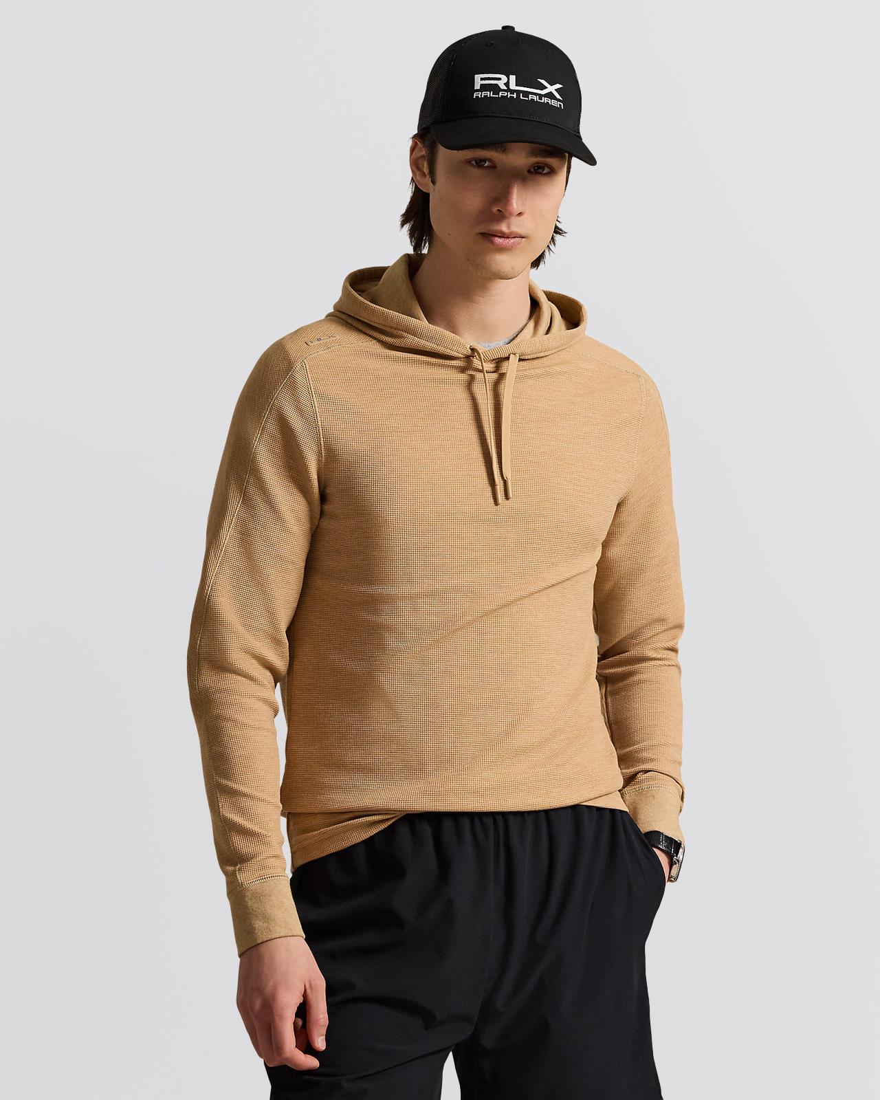 RLX Performance Tech Waffle Knit Hoodie Classic Camel Heather