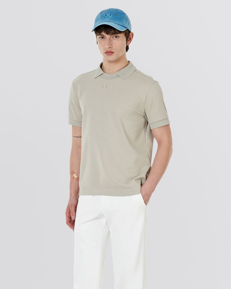 Nael Knit Polo Shirt Beige