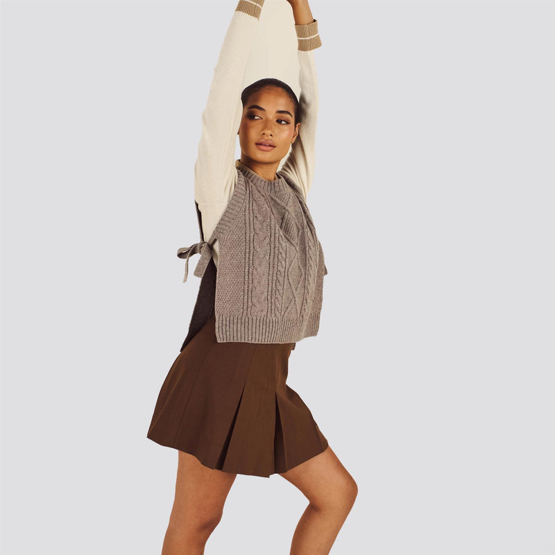 Womens Elspeth Sweater Vest Light Brown