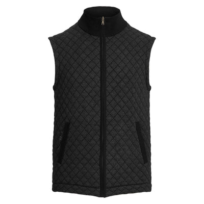 Quilted Cotton-Blend Sweater Vest Black/Charcoal Heather - SS23
