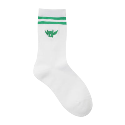 Flying WAACKY Stripe Socks White/Green - W23