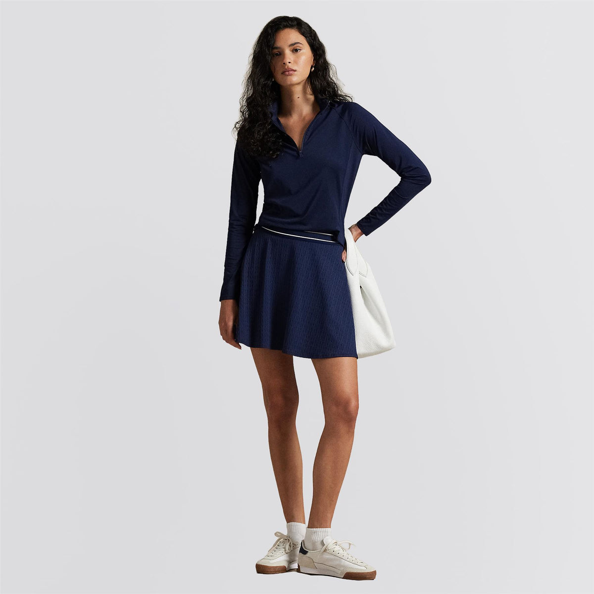 RLX Womens Cable Motif A-Line Skort Refined Navy/Ceramic White Multi