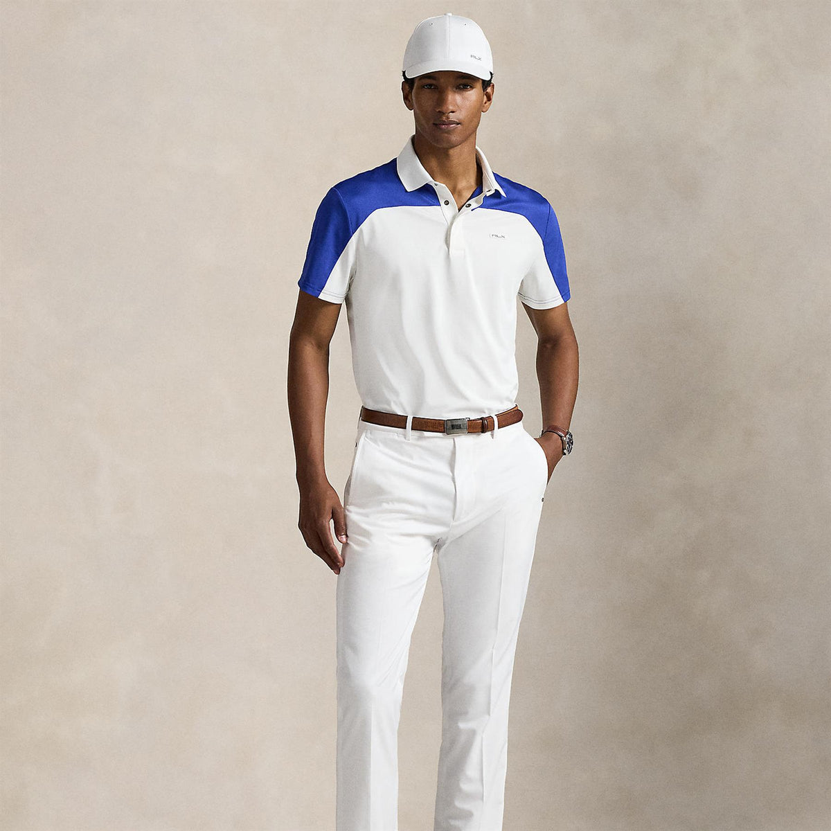 RLX Airtech Pique Polo Ceramic White/Royal Blue