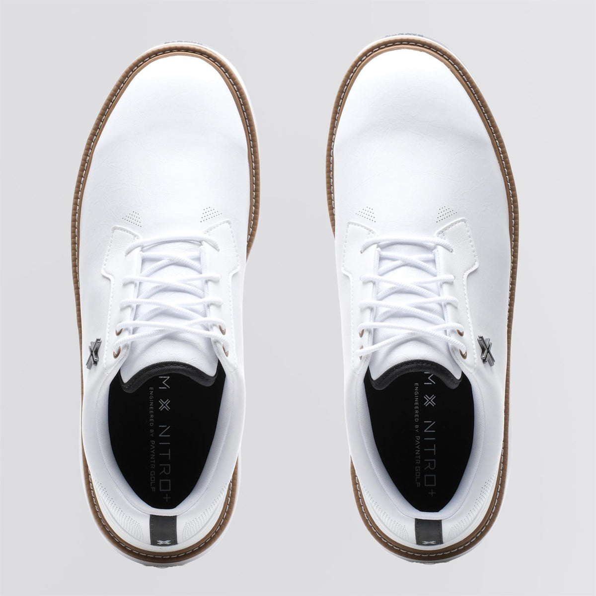 Reserve Classic Tour RS Spiked Golf Shoes White/Black/Tan