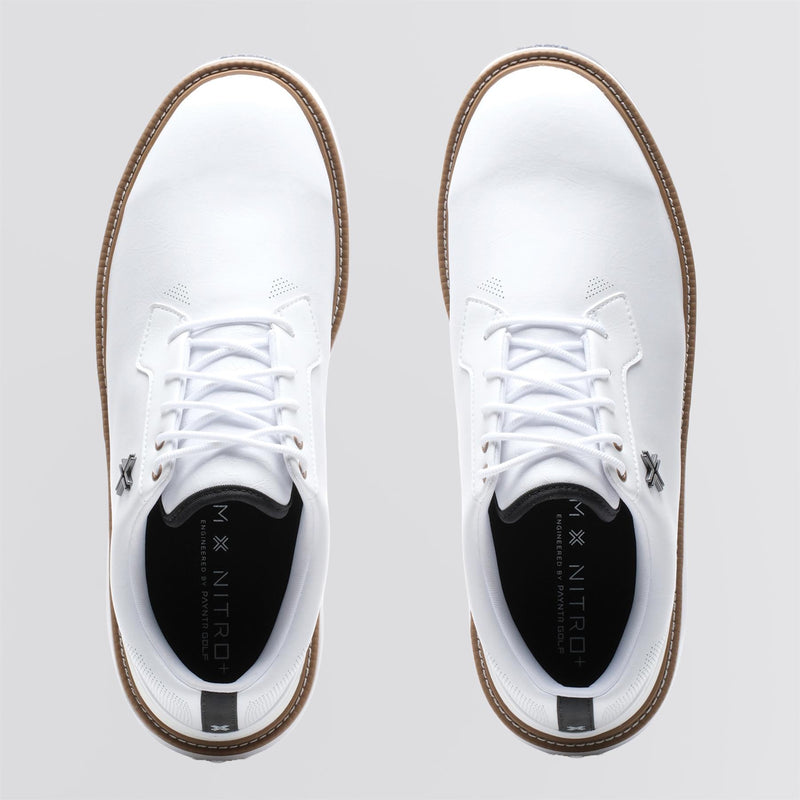 Reserve Classic Tour RS Spiked Golf Shoes White/Black/Tan
