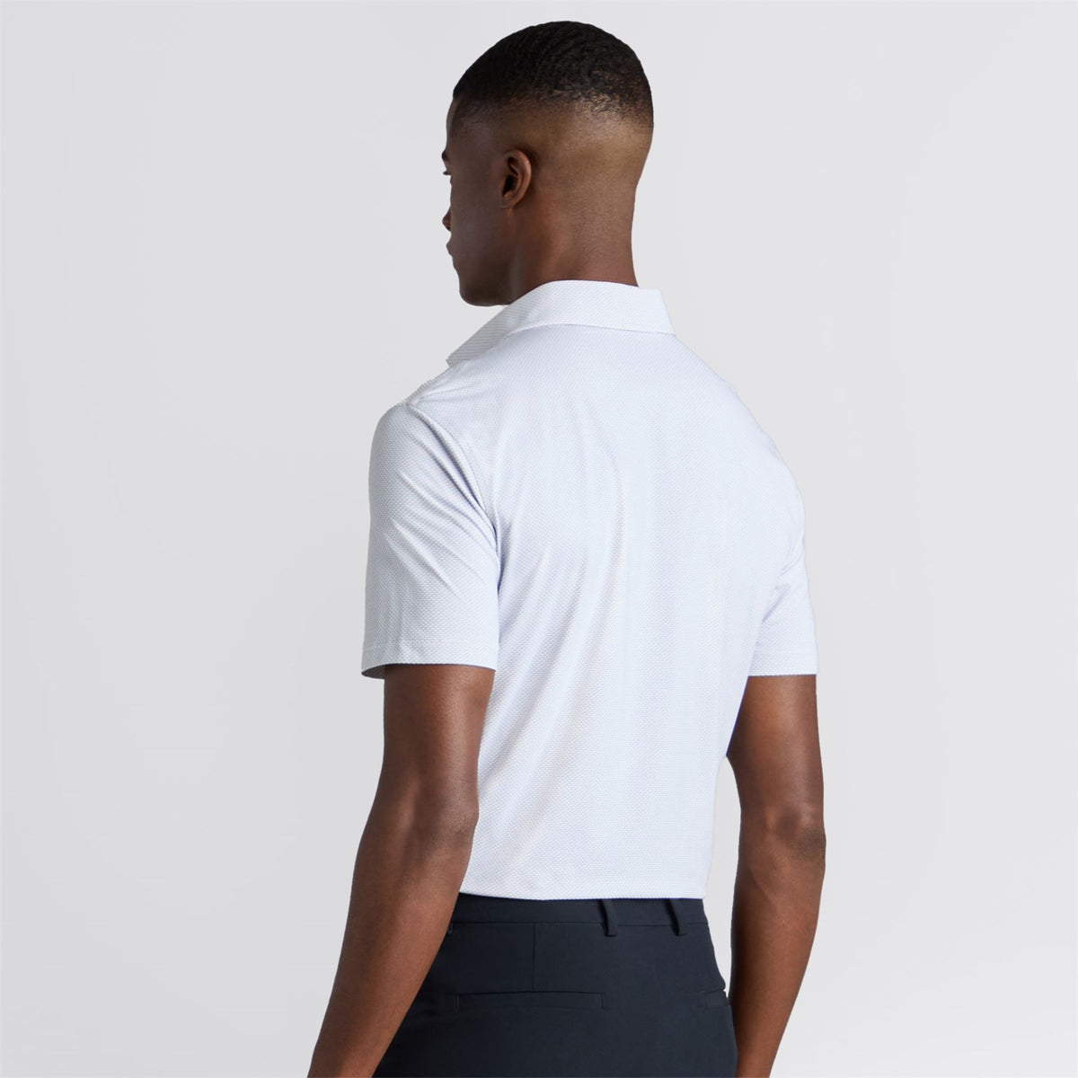 Fine Stretch Jacquard Polo Onyx