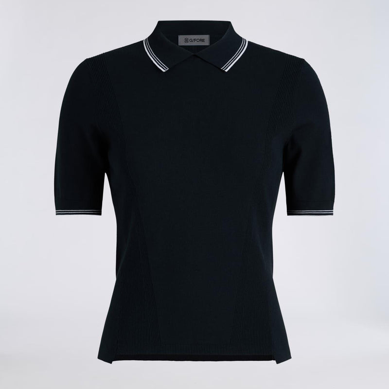 Womens Elevated Sweater Polo Onyx