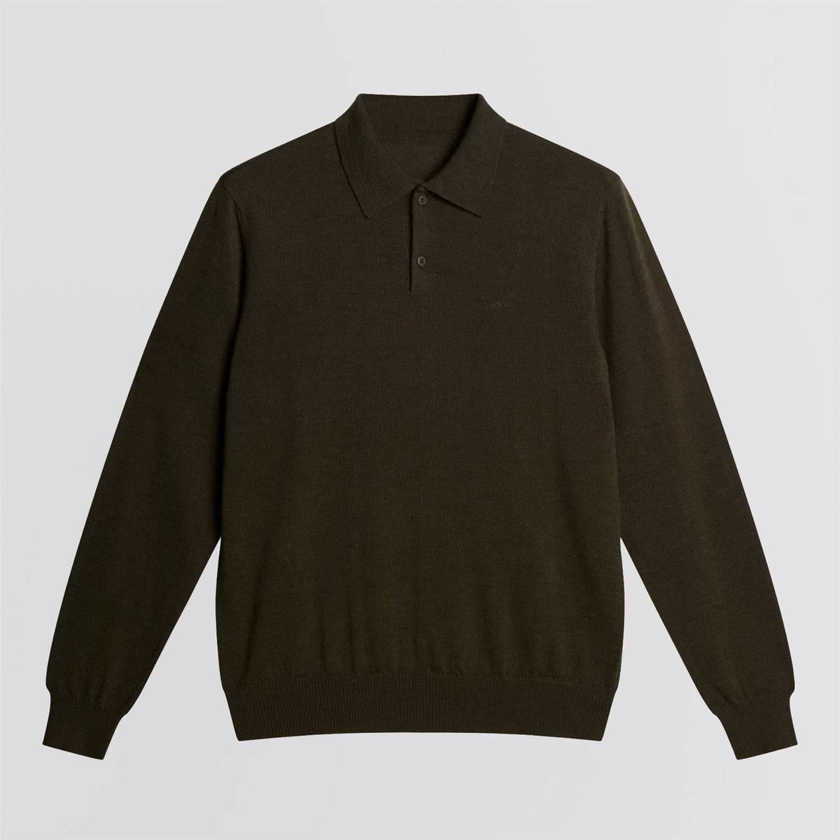 Kai Knitted Merino Polo Forest Green Melange