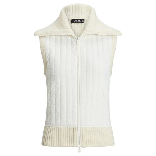 Womens RLX Full Zip Wool Blend Collar Vest Ceramic White - SS25