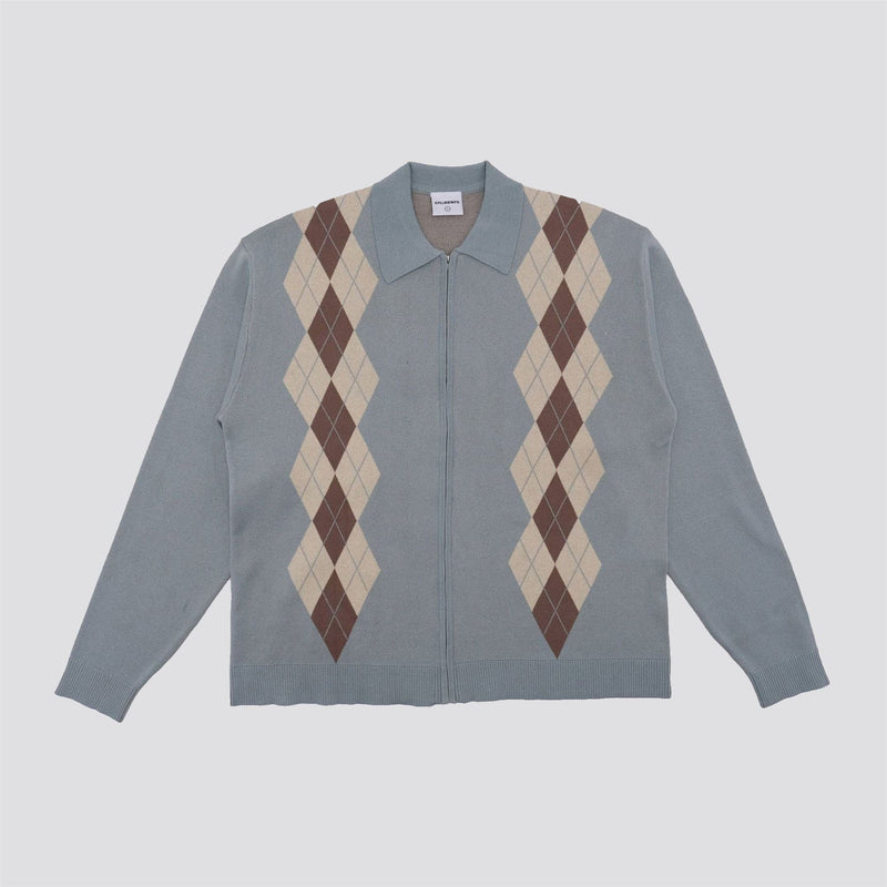 Wright Knitted LS Polo Slate