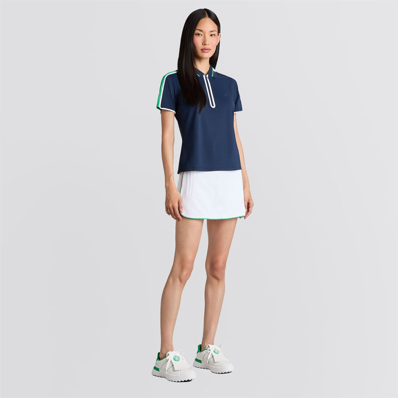 Contrast Sleeve Tech Pique Quarter Zip Polo