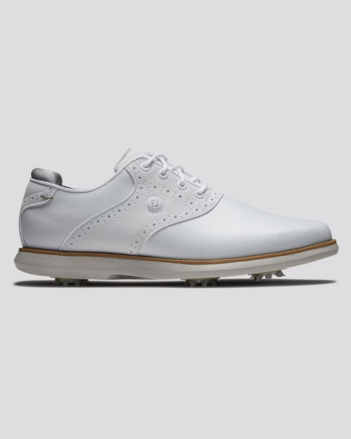 Womens FJ Traditions Cleated Laced Golf Shoes White/Grey