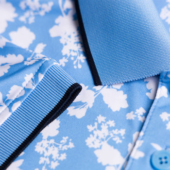 Blossom Rib Collar Polo Cielo