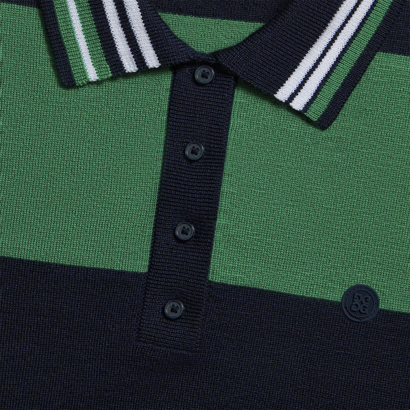 Rugby Merino Wool LS Sweater Polo Twilight/Dark Clover