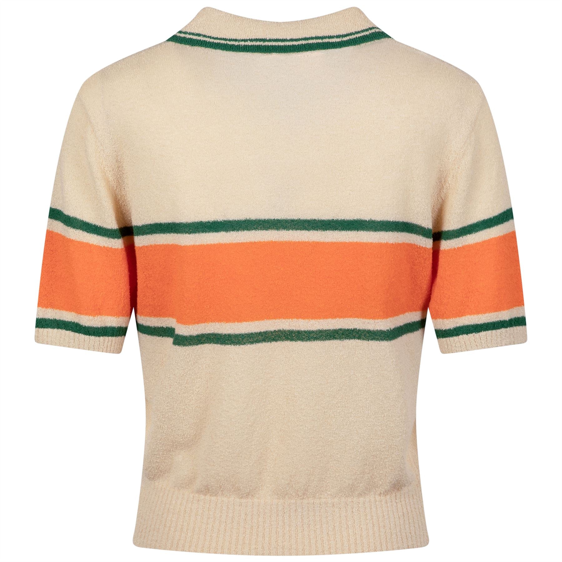 Malbon■(W)JADE Polo Short-Sleeved Sweater■送料込 Malbon Golf Jade Polo Sweater Custard | TRENDYGOLF USA