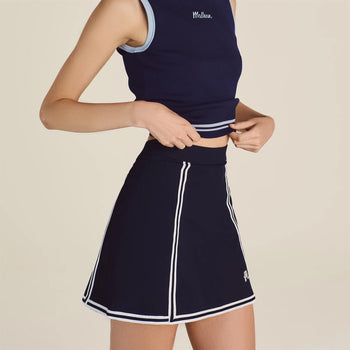 Malbon Golf Lia Skirt Navy | TRENDYGOLF USA