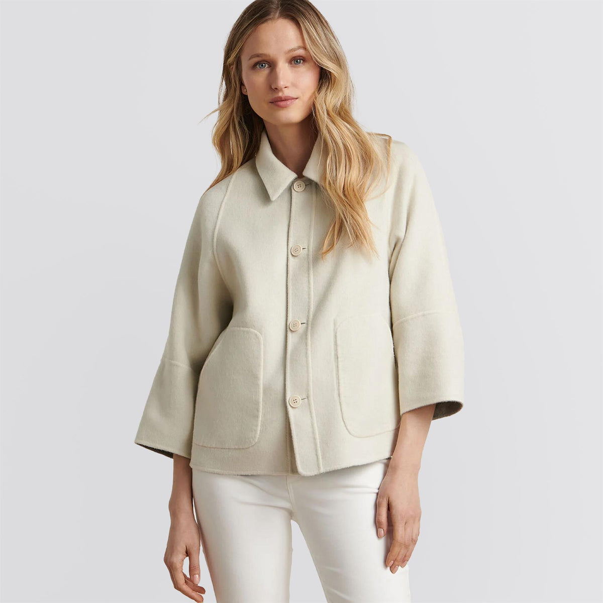 Womens Molly Reversible Double Face Jacket Light Gray/Ivory