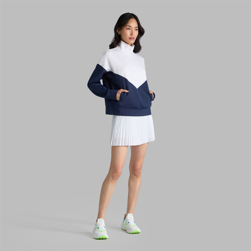 Womens Stretch Scuba Chevron Pullover Snow/Twilight