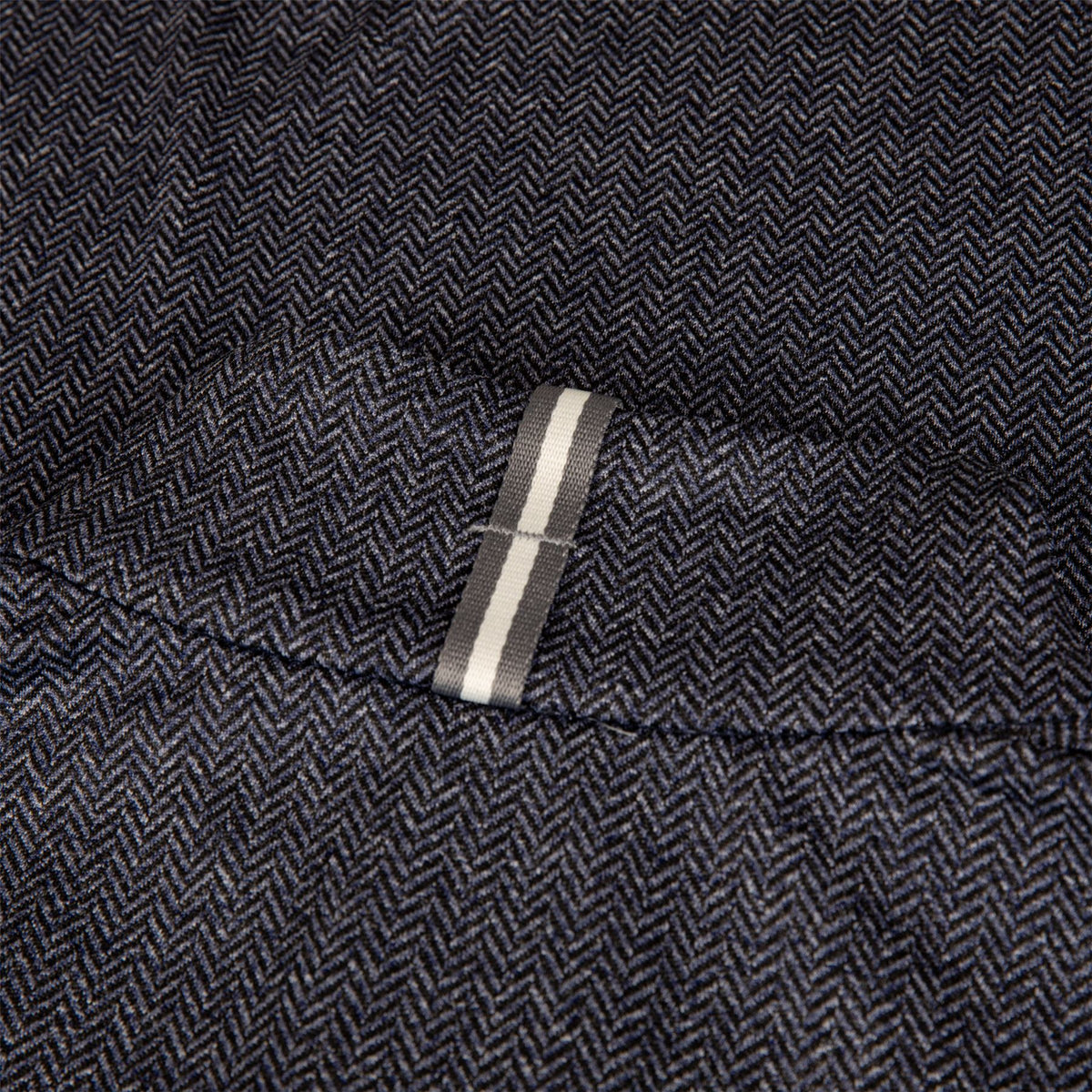 Palmer Performance Quarter Zip Mid Layer Navy Herringbone
