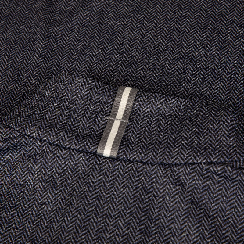 Palmer Performance Quarter Zip Mid Layer Navy Herringbone