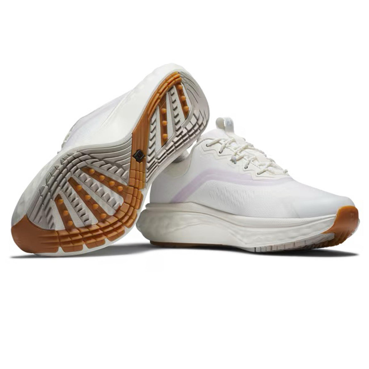 Womens Quantum Spikeless Golf Shoes Cream/Purple/Blue