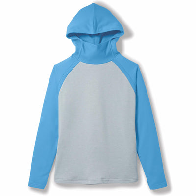 Womens Color Block Hoodie Blue/Grey Heather - AW23