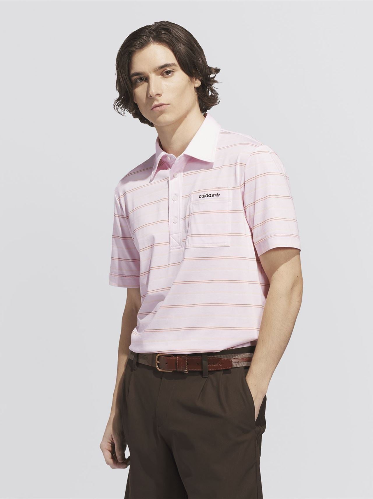 Originals Archive Stripe Polo Clear Pink