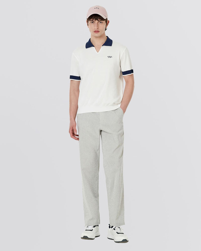 Maryse Knit Sweater Polo Shirt White