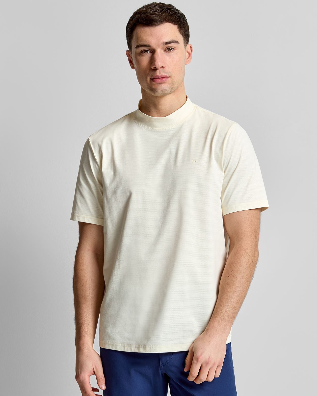 Mock Neck T-Shirt Cream