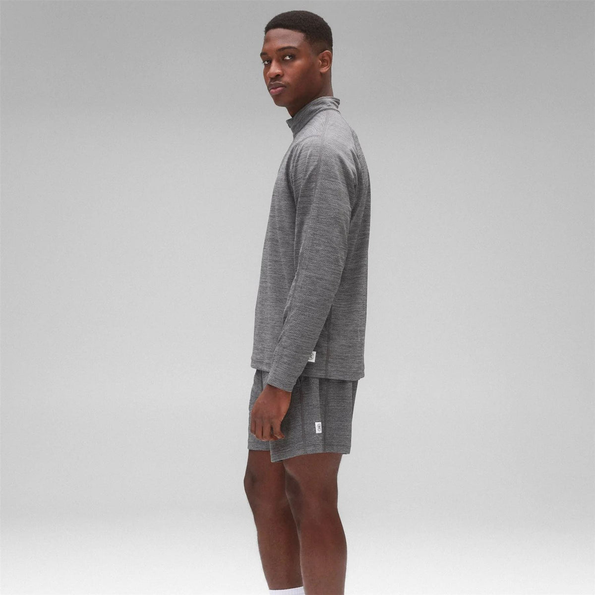 Solotex Mesh Tiebreak Quarter Zip Carbon